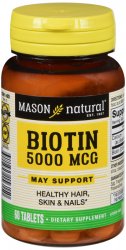 Biotin 5 mg Tab 60 By Mason Distributors 