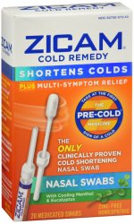 Pack of 12-Zicam Cold Remedy Nasal Swabs 20Ct By Church & Dwight