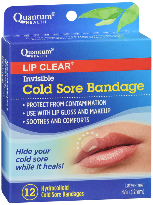 Case of 48-Quantum Health Lip Clear Invisible Cold Sore Bandages 12 EA