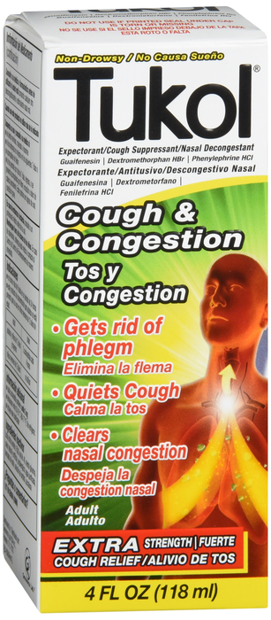 Pack of 12-Tukol Multisymptom Cold Liquid  Syrup 4 oz By Genomma Lab USA 
