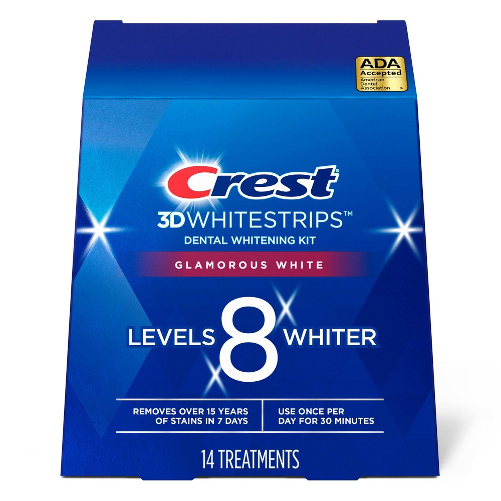 Case of 8-Crest 3D Whitestrips Glamorous Clear White Strip 14 By Procter & Gambl
