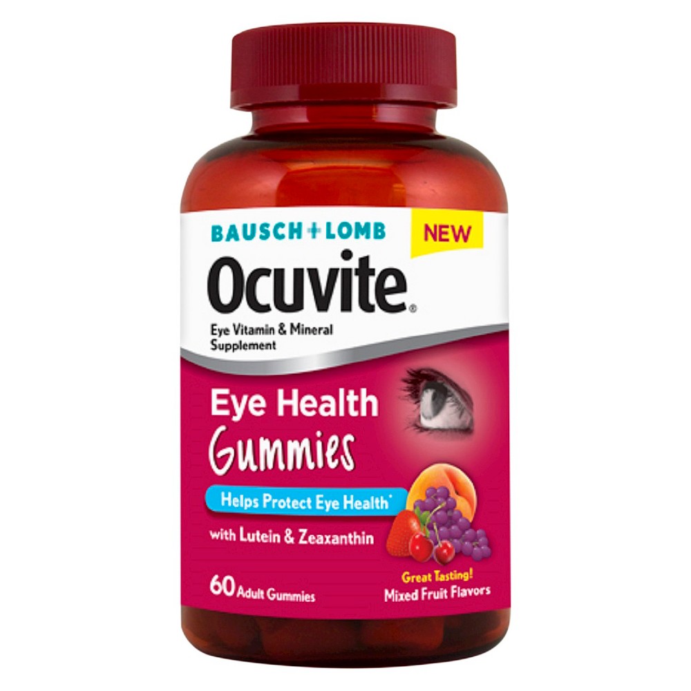 Case of 24-Ocuvite Eye Health Adult Gummies Mixed Fruit Flavors - 60Ct
