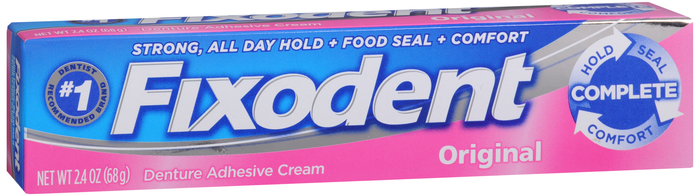 Fixodent Complete Denture Adhesive Cream, Original, 2.4 oz Tubes, 24/Case -  Dental Wholesale Direct