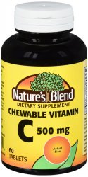 Natures Blend Vitamin C 500mg Chewable Tablet Sugar Free 60Ct