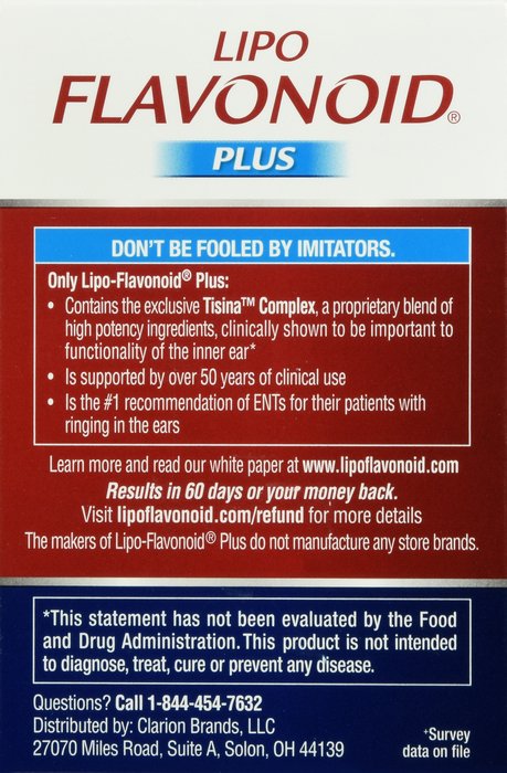 Lipo-Flavonoid Lipoflovoinoid Plus Ear Health Formula Caplets 100ct By ...