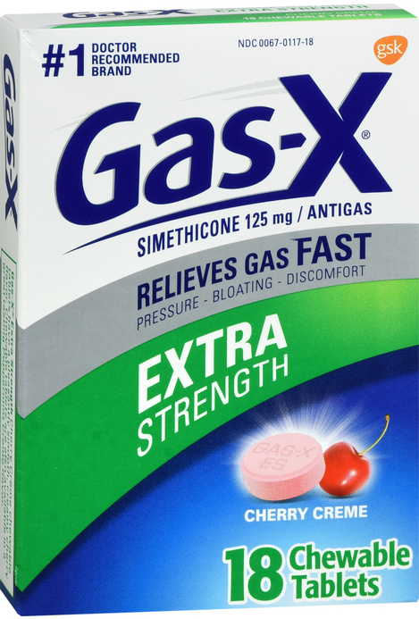 Case of 24-Gas-X X/Str Chewable Cherry 18Ct