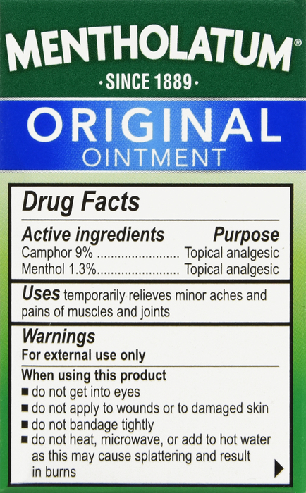 Mentholatum Jar Ointment 1 oz 