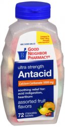 Case of 24-GNP Antacid Ultra Strength Assorted Fruit Chewable Tablets 72ct
