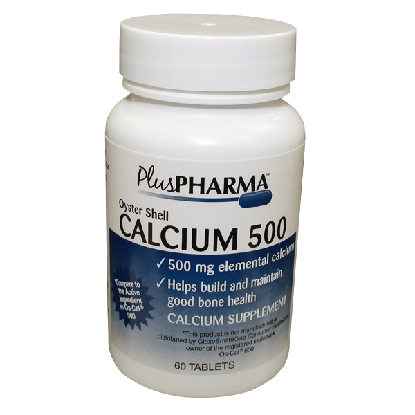 Calcium Oyster 500mg Tablet 60 Count Plus Pharma