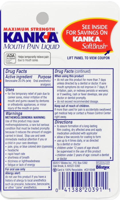 Kanka Oral Pain Liquid 0.33 oz By Blistex USA 