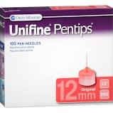 Unifine Pentips Original 12mm 29G 100 Count By Owen Mumford 