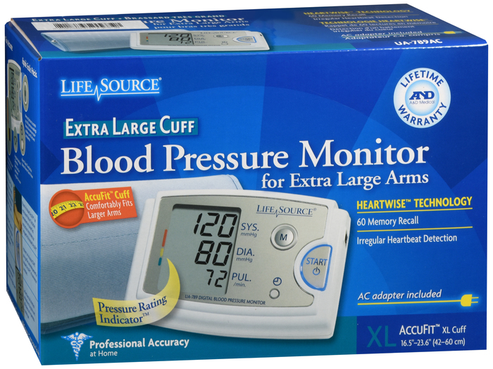 Lifesource Blood Pressure Digital Automatic Extra Large With Ac Adapter By A&D E