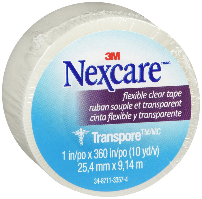 Nexcare Tape Transpore Clear 1x10yds by 3M 527-P1