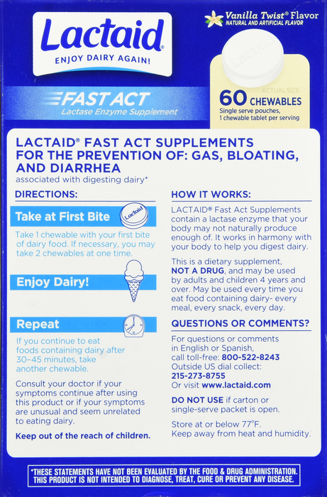 '.Lactaid Fast Acting Chew 60Ct.'