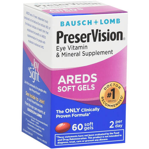 Pack of 12-Preservision Eye Vitamin & Mineral Supplement Soft Gels - 60 Count