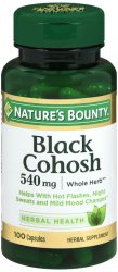 Black Cohosh 540mg Capsule 100 Count Natures Bounty