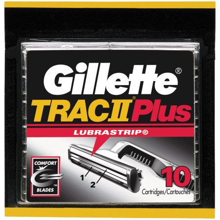 Gillette Trac II Plus Lubrastrip Razor Cartridges 10 Count Pack