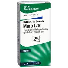 Case of 12-Muro 128 Solution 2% 15 ml By Bausch & Lomb 