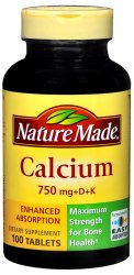 Calcium+D/K 700mg Tablet 100 Count Nature Made