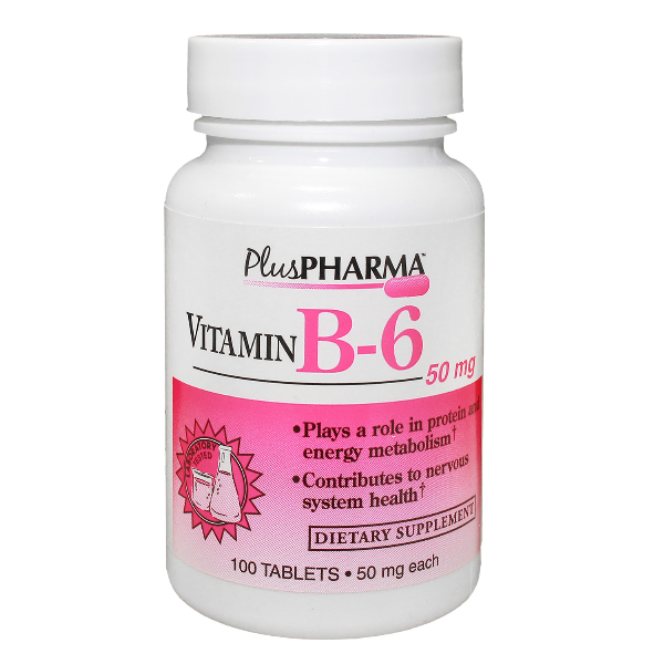 Pack of 12-Vit B-6 50 mg Tab 100 By Plus Pharma(Gemini) Pyridoxine Hcl