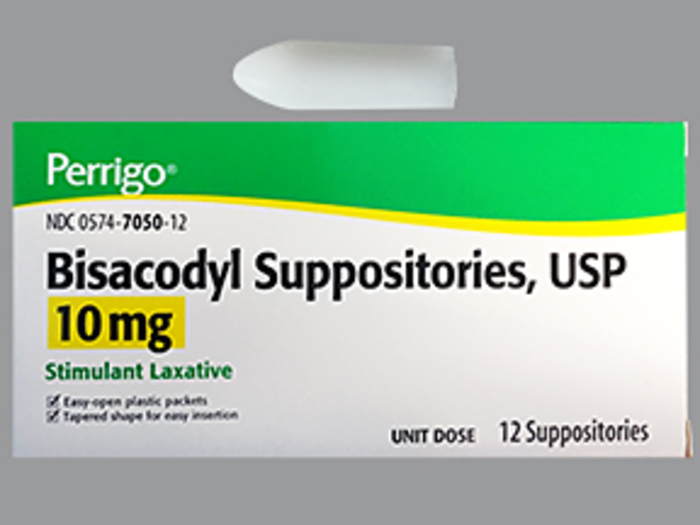 Bisacodyl 10 mg Suppsitory 12 By Padagis Perrigo gen Dulcolax 