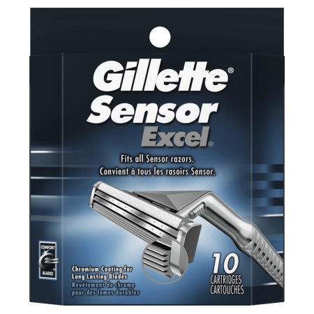 Pack of 12-Gillette Sensor Excel Razor Cartridges 10 Count Pack