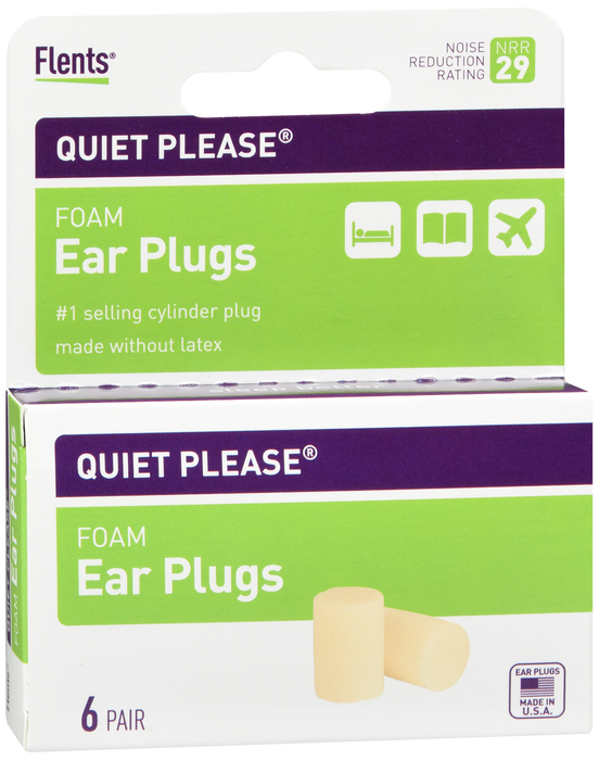 Case of 12-Ear Plug Quiet Please Foam Nrr29 6 Pairs
