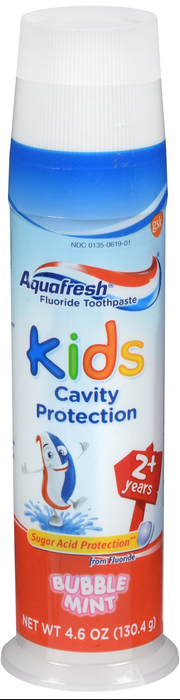 Case of 24-Aquafresh Kids Paste 2+ Pump Toothpaste 4.6 oz By Glaxo Smith Kline C