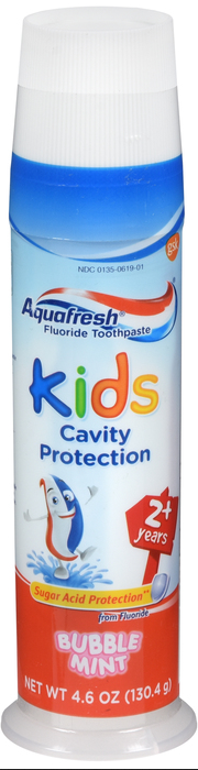 Aquafresh Kids Paste 2+ Pump Toothpaste 4.6 oz By Glaxo Smith Kline Consumer Hc USA 