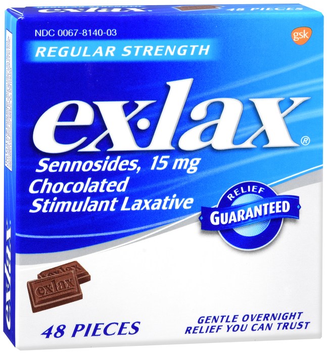 Ex-Lax Regular Strength Stimulant Laxative Chocolate- 48Ct by Glaxo