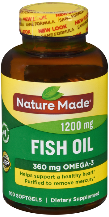 Fish Oil 1200mg Softgel 100 Count Nature Made EXP 06-24