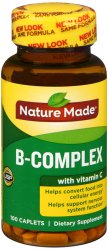 B Complex W/Vit C Caplet 100 Count Nature Made By Pharmavite Pharm
