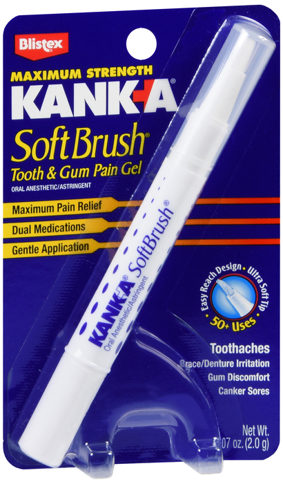Case of 36-Kanka Oral Pain Gel Soft Brush Gel 0.07 oz By Blistex USA 