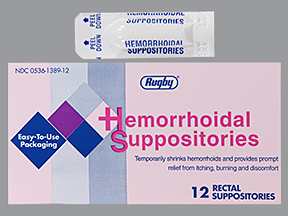 Hemorrhoidal Suppositrory 12 Count Gen Preparation H By Rugby/Harv