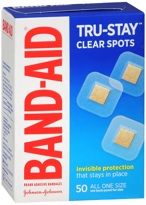 Case of 12-BAND-AID Tru-Stay Clear Spots Bandages One Size 50ct By J&J Consumer