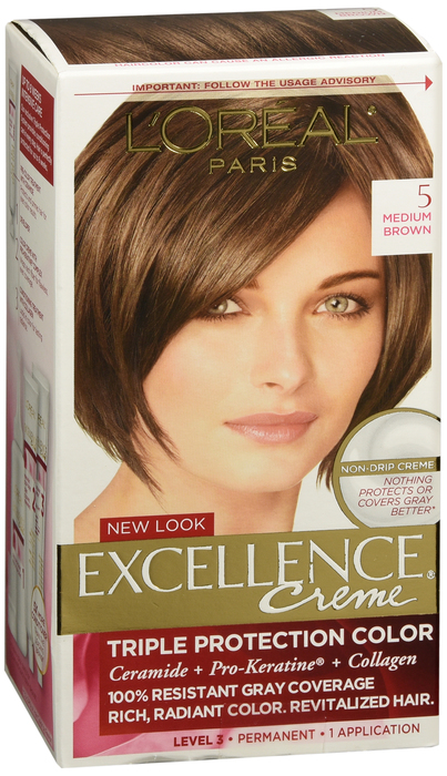 Brown Hair Color Chart Loreal L'Oreal Excellence Creme 5.3 Natural