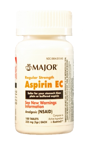 Aspirin Ec 325 Mg Tab 100 by Major Pharma Generic Ecotrin Aspirin Ec 325 Mg Tab 100 By Major Pharm Item No.:4721522 Ndc No.: 00904201360 00904-2013-60 Upc No.: 009042013603 Item Description: Gnrc Pai