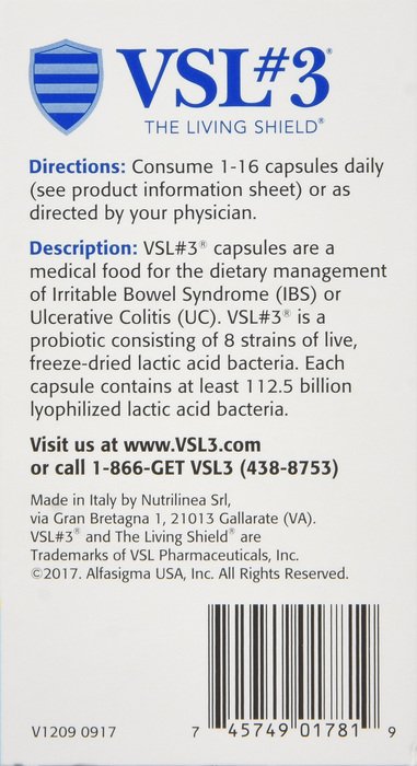 Vsl 3 Probiotic Capsule 60 Count By Sigma Tau Pharmaceuticals Ref