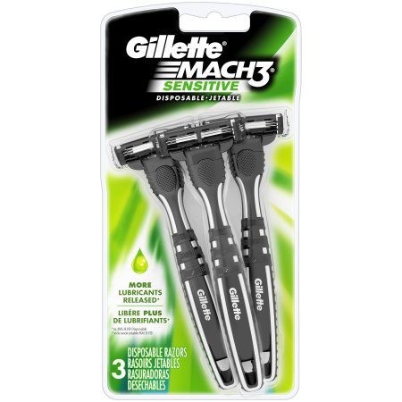 Gillette Mach3 Sensitive Men's Disposable Razors 3 Count
