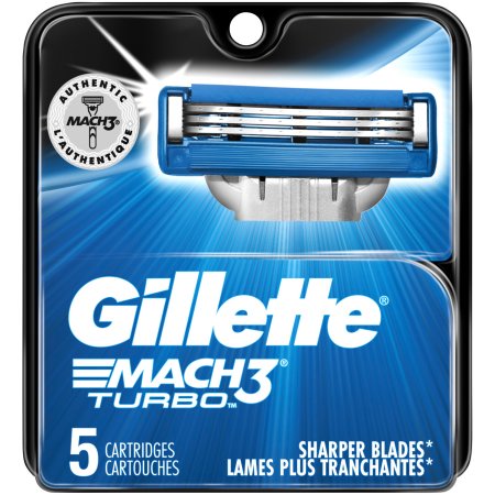 Gillette Mach3 Turbo Razor Cartridges 5 Count Carded Pack