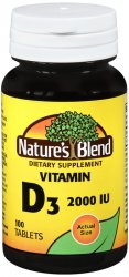 Natures Blend Vitamin D-3 2000 IU Tablet 100Ct