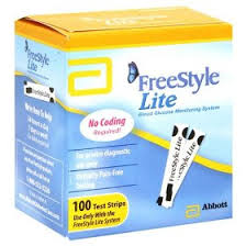 Case of 12-Freestyle Lite Test Strip 100 Count By Abbott 