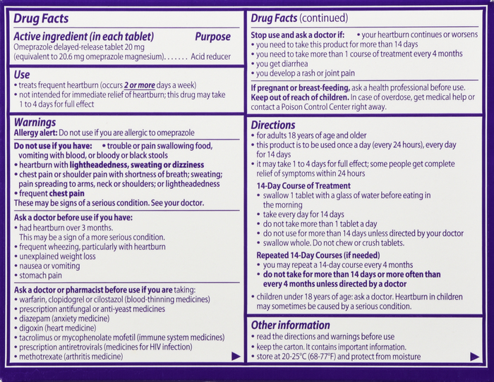 Prilosec OTC Tablet 42Ct case of 24