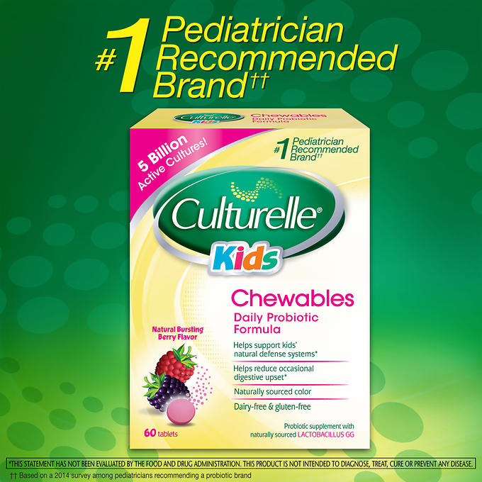 Case of 12-Culturelle Kids Chewables Probiotic 60 Tablets