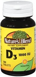 Natures Blend Vitamin D-3 1000 IU Tablet 100Ct