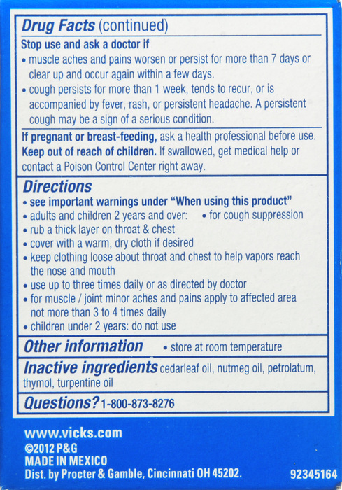 Vicks Vaporub Jar 100gm By Procter Gamble Dist Co