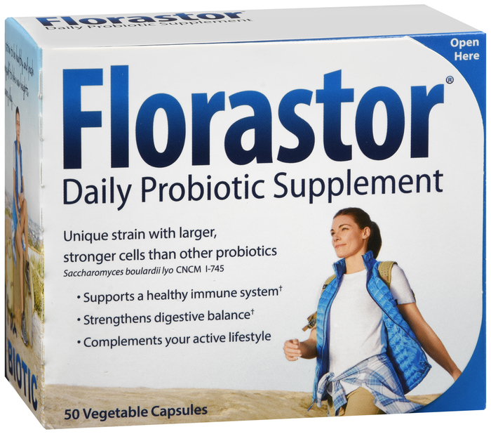 Florastor Probiotic Supplement 250 mg Capsules - 50 Count