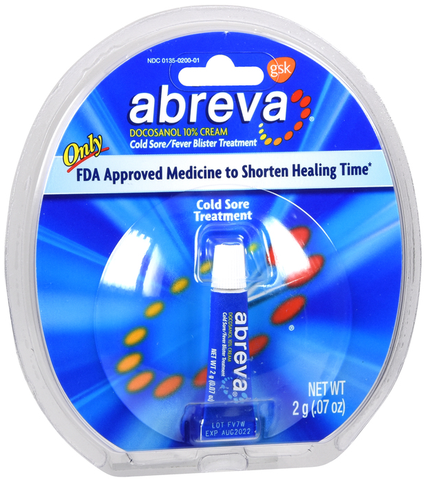 Abreva Cold Sore Treatment Cream 0.07oz by Glaxo Smith Kline 