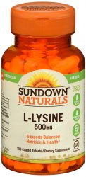 L-Lysine 500mg Tablet 100 Count Sundwn By Nature's Bounty 