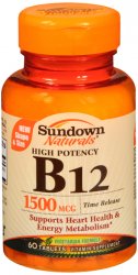 Sundown Naturals Vitamin B12 1500mcg Tr Tablet 60Ct